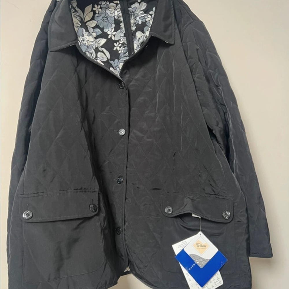 Susan Graver Dark Gray Quilted Puffer Coat